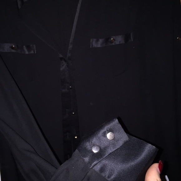 WHBM Black Button Down - Picture 4 of 5